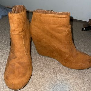 Rusty brown colored booties